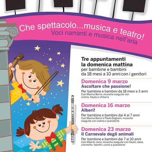 Il Carnevale degli animali chiude la rassegna per famiglie con bambini “Che spettacolo… musica e teatro”