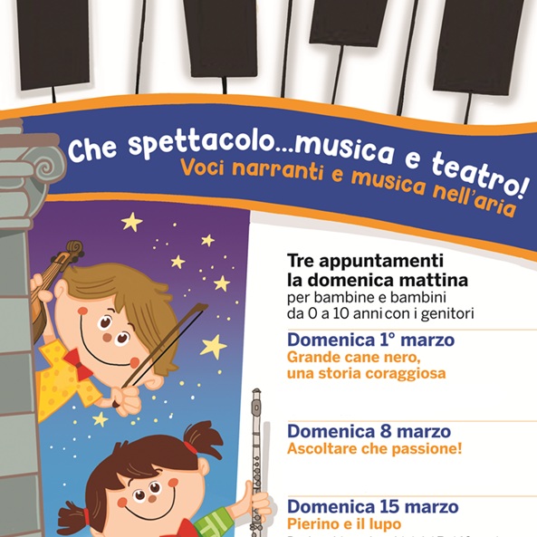 Voci narranti e musica nell’aria: al Ghedini quarta edizione della rassegna domenicale per famiglie con bambini