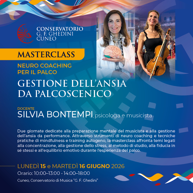 MASTERCLASS NEURO COACHING PER IL PALCO: GESTIONE DELL’ANSIA DA PALCOSCENICO – SILVIA BONTEMPI
